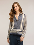 Camicia in raso fantasia foulard image number 0