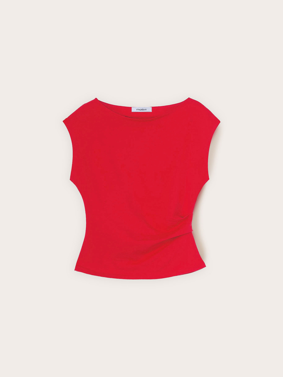 Top con drappeggio laterale