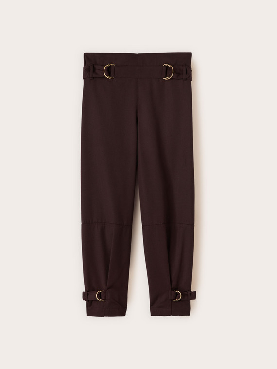 Pantaloni in poliviscosa con cinturini