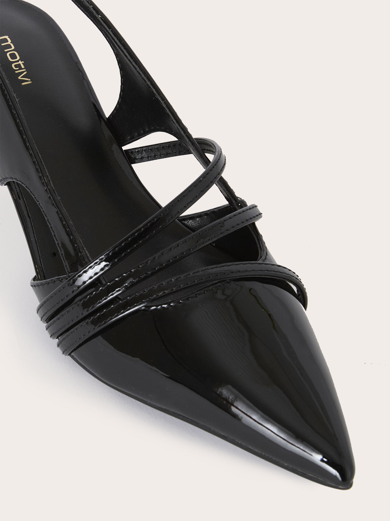 D&eacute;collet&eacute; slingback con listini e tacco kitten image number 3