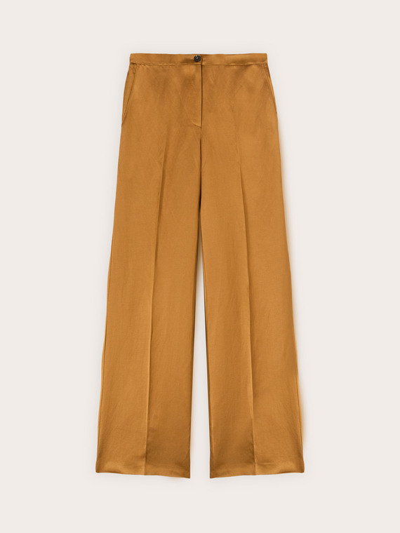 Pantaloni palazzo in misto lino