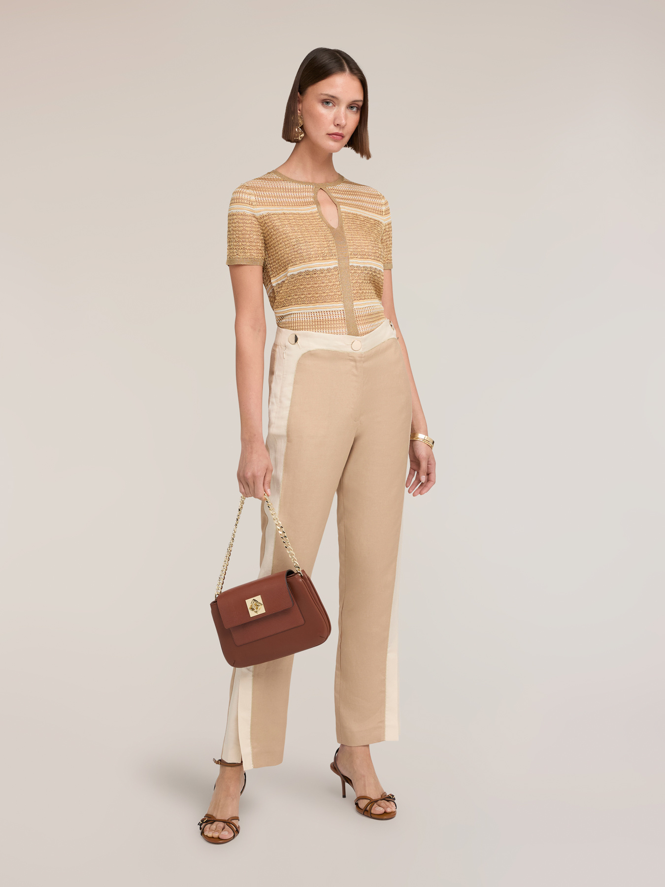 Maglia a righe misto lurex image number 3