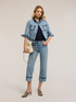 Jeans cropped wide fit con catena image number 3