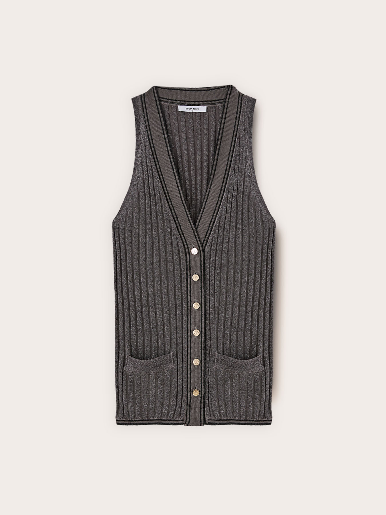 Top in maglia lurex con bottoni image number 4
