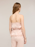Top in raso jacquard con pizzo image number 1