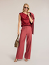 Top in raso con scollo asimmetrico drappeggiato image number 2