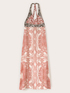 Vestito lungo in raso stampa paisley image number 4