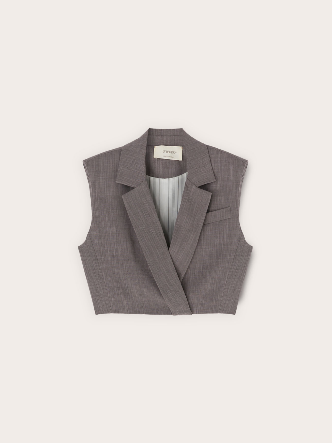 Gilet corto con revers image number 4