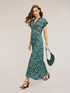 Vestito lungo in raso fantasia cashmere image number 2