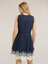 Vestito flare in popeline con pizzo sangallo image number 1