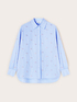 Camicia oversize a righe con ricami di perline image number 4