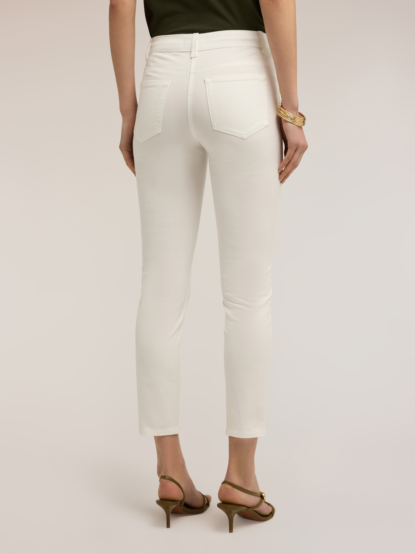 Pantaloni slim in drill di cotone image number 1