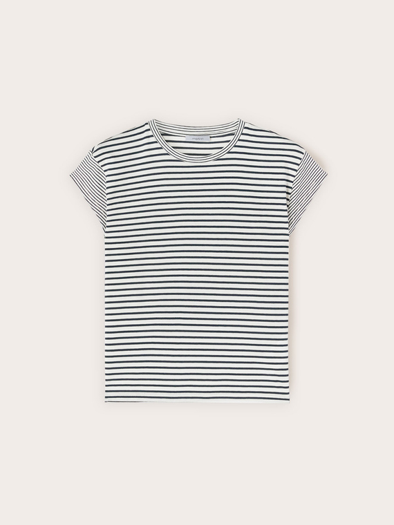 T-shirt a righe in jersey di cotone