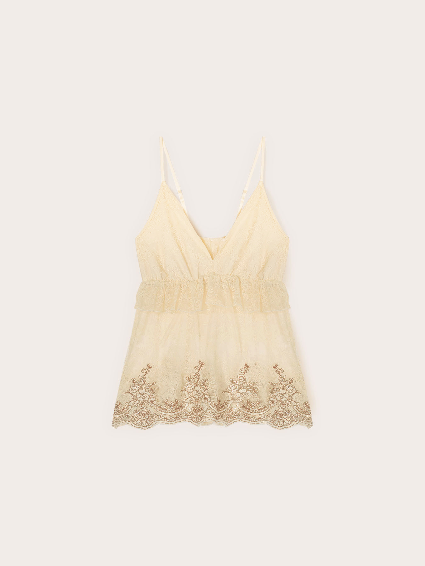 Top in pizzo con scollo a V image number 4