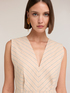 Vestito a tubino a righe in misto lino image number 3