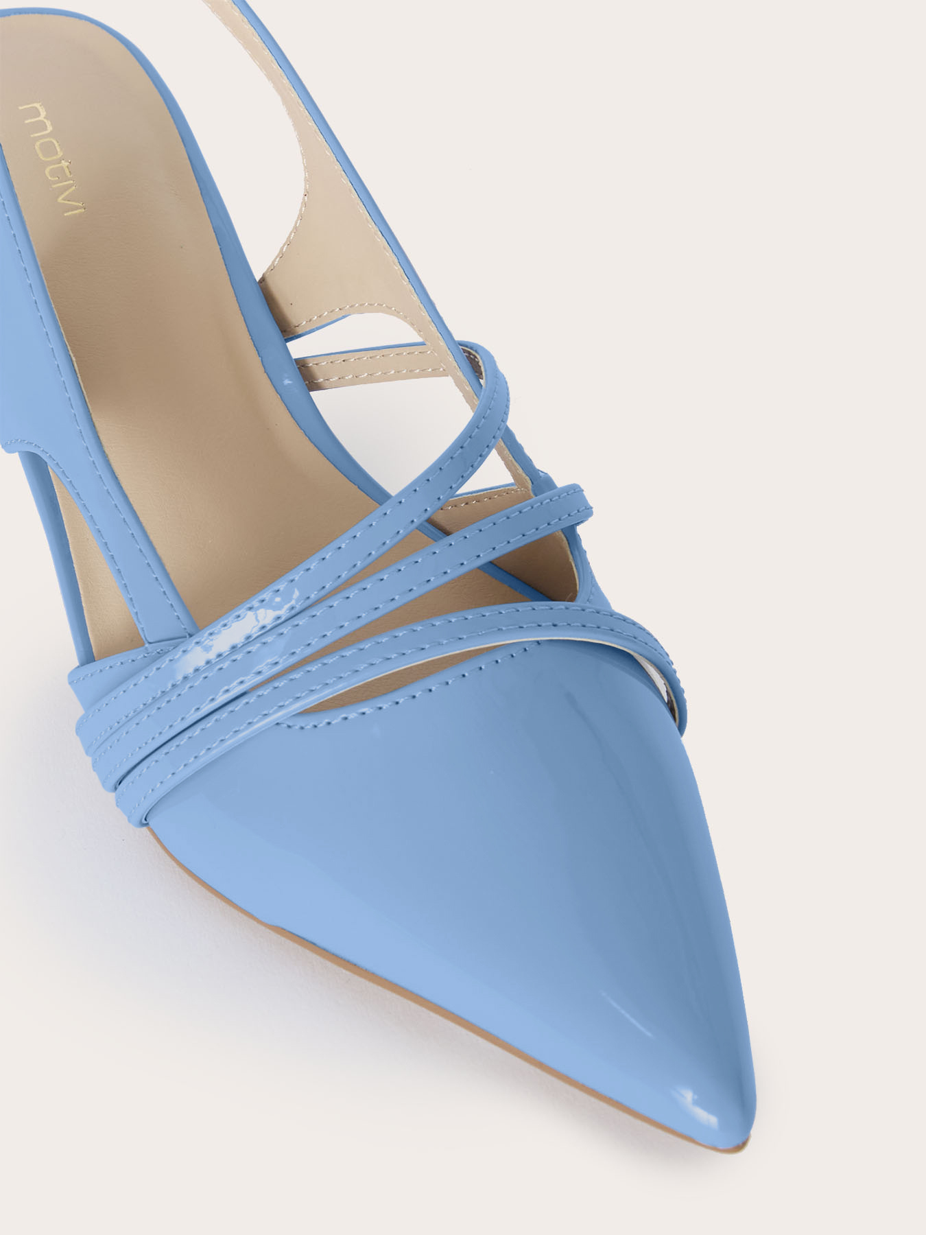 D&eacute;collet&eacute; slingback con listini e tacco kitten image number 3
