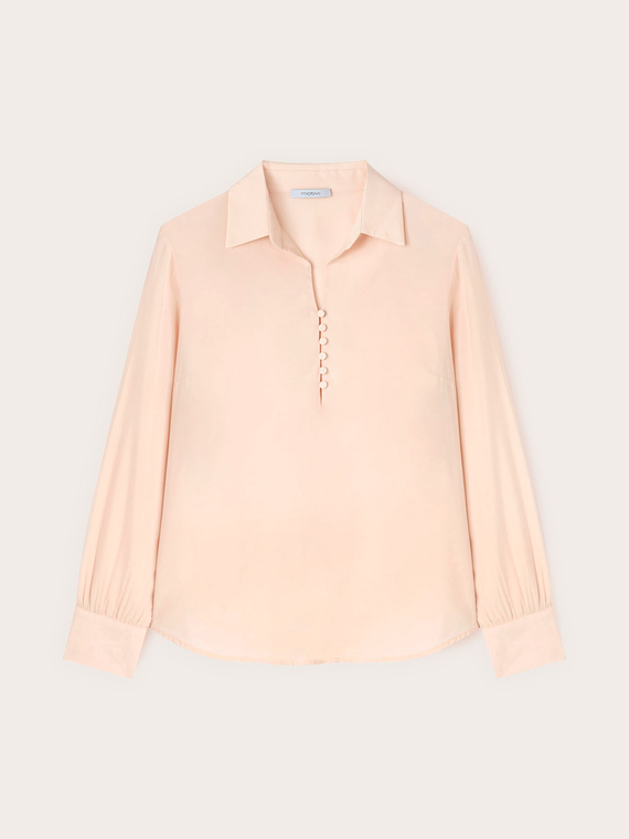 Blusa in raso con colletto