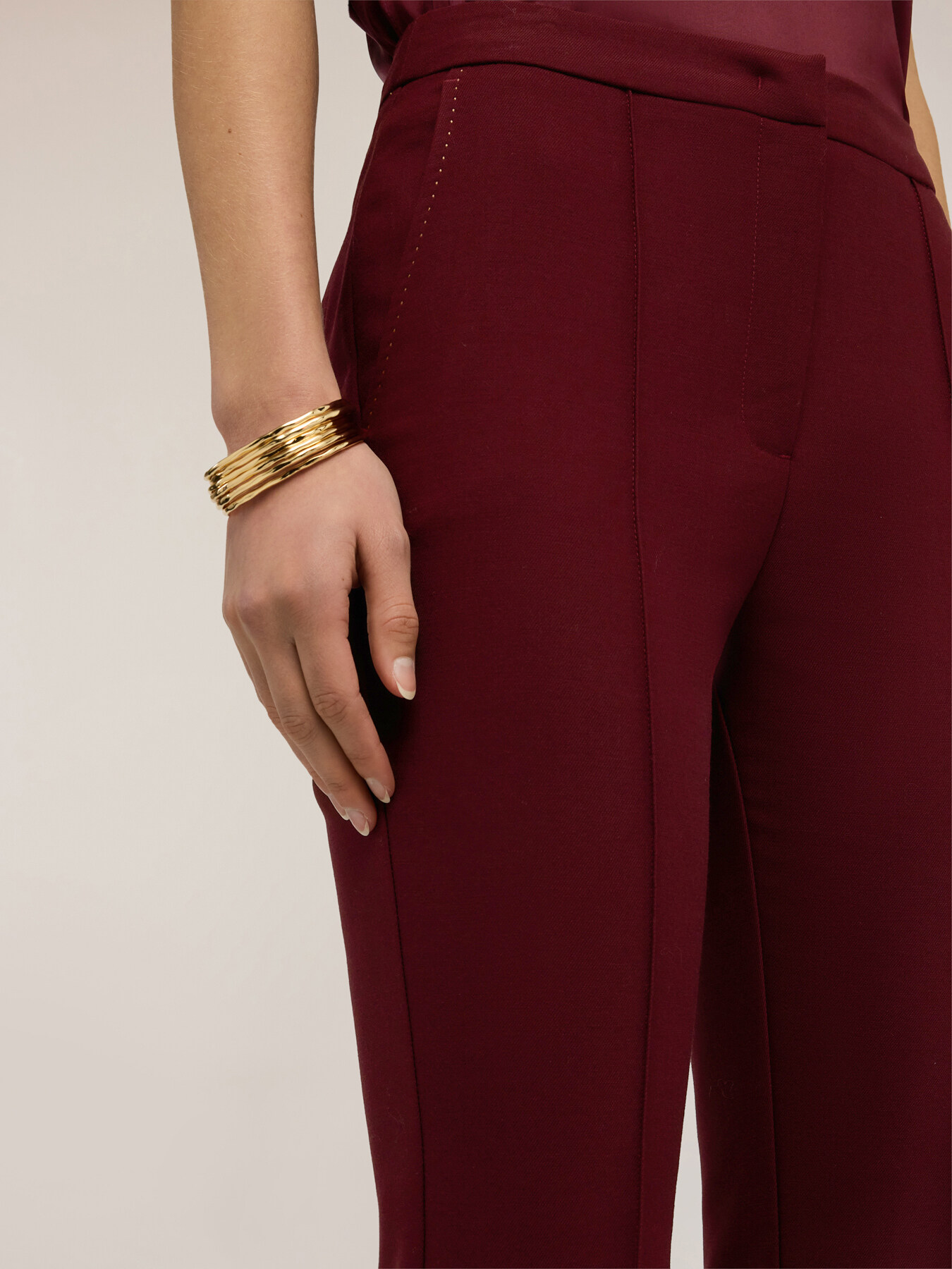 Pantaloni bootleg in poliviscosa image number 3
