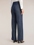 Jeans palazzo in denim a vita alta con piega image number 1