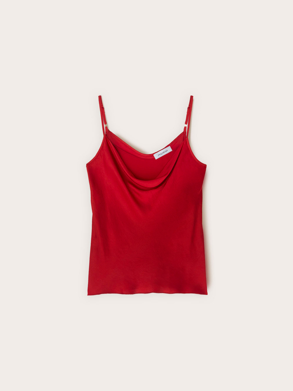 Top in raso con drappeggio