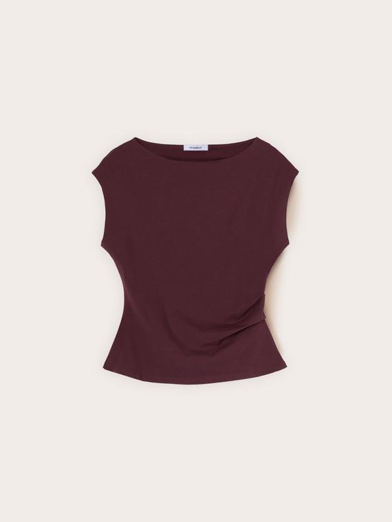 Top con drappeggio laterale
