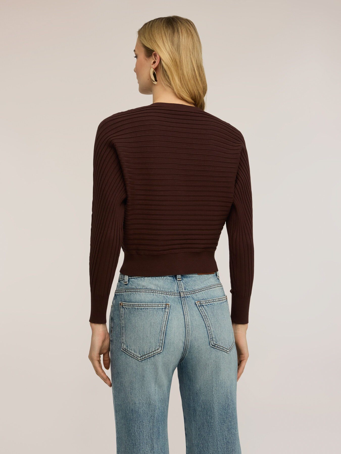 Cardigan in maglia a coste orizzontali image number 1
