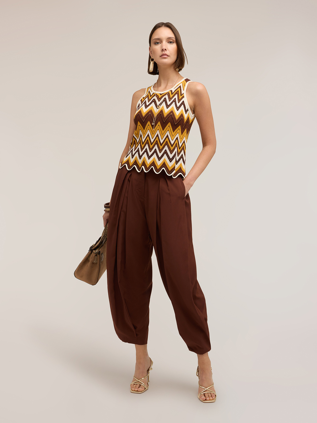 Top in maglia fantasia chevron image number 2