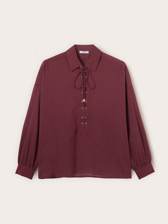 Camicia over in mussola con lacci