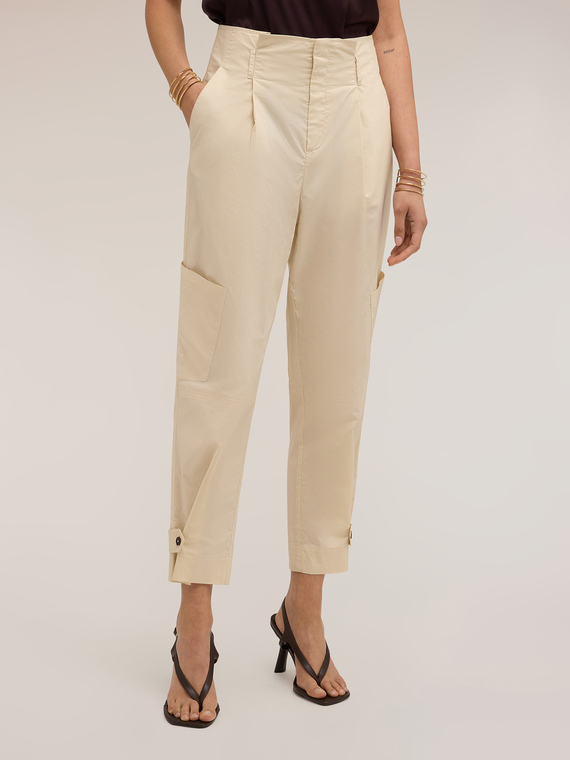 Pantaloni cargo in popeline di cotone