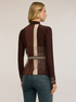 Maglia dolcevita a righe taglio peplo image number 1