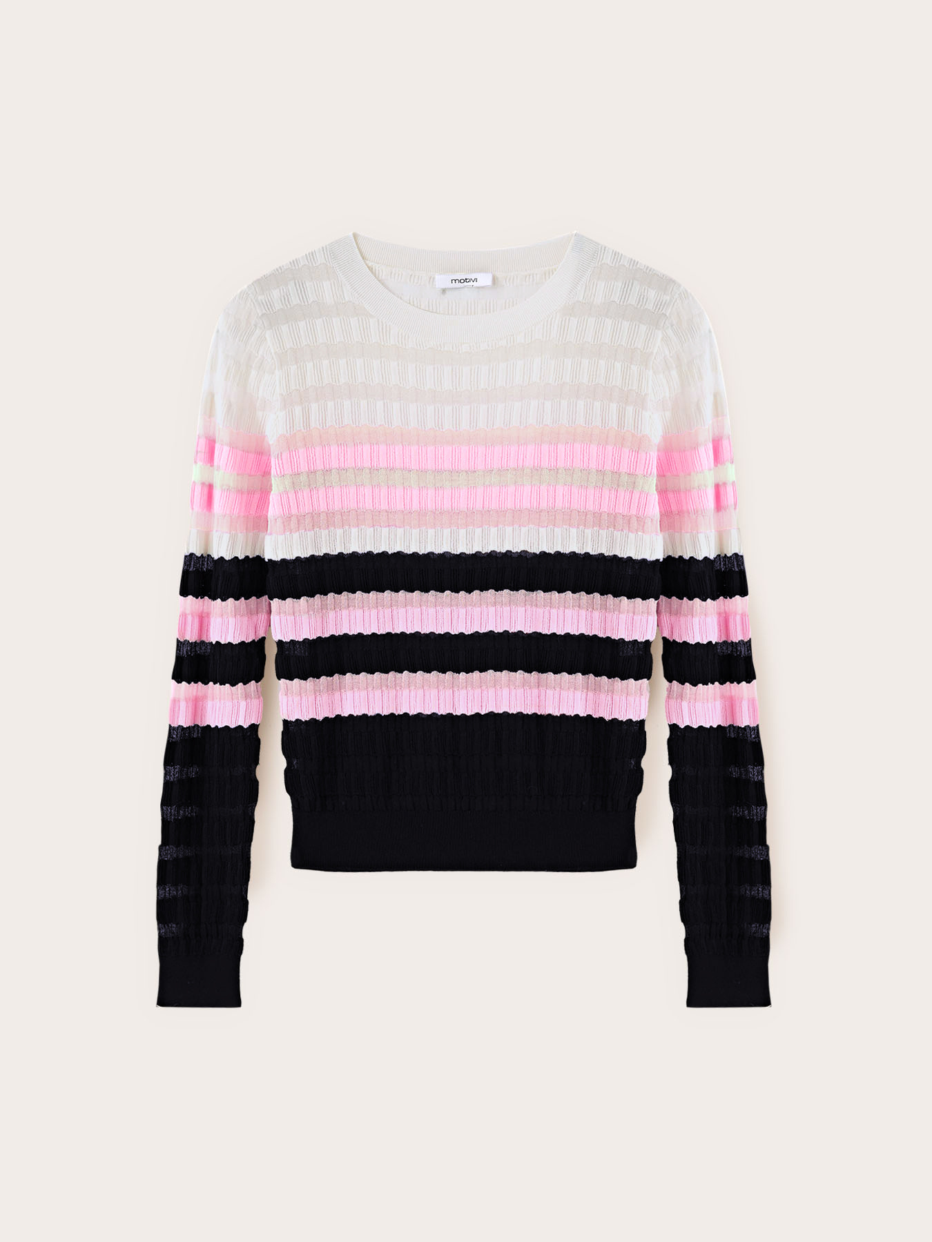 Maglia a righe in misto viscosa image number 4