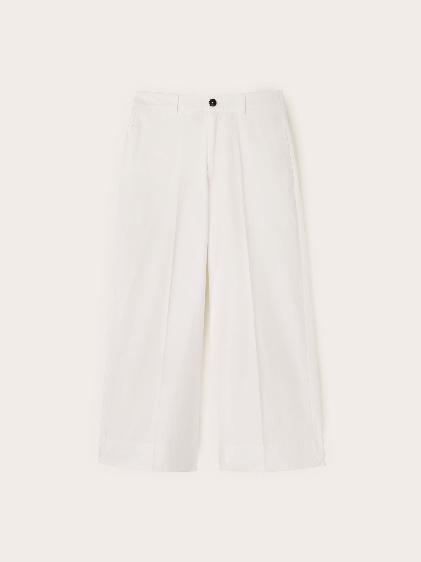 Pantaloni cropped in tela misto cotone image number 3