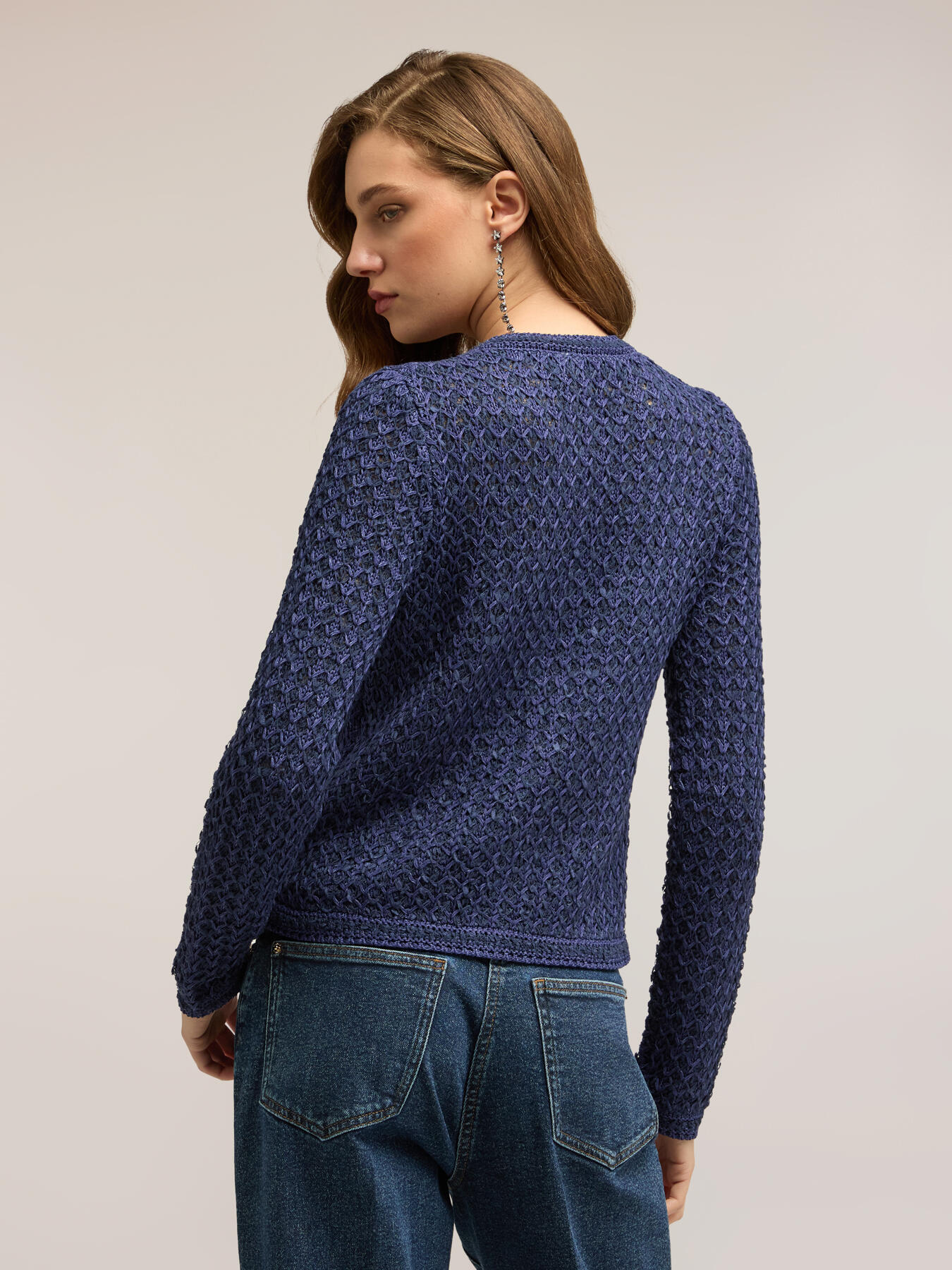Cardigan in maglia traforata image number 1