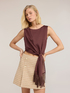 Top in voile con nodo e frange image number 2