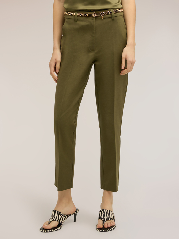 Pantaloni regular misto cotone viscosa