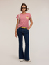 T-shirt a righe con applicazione orsetto image number 2