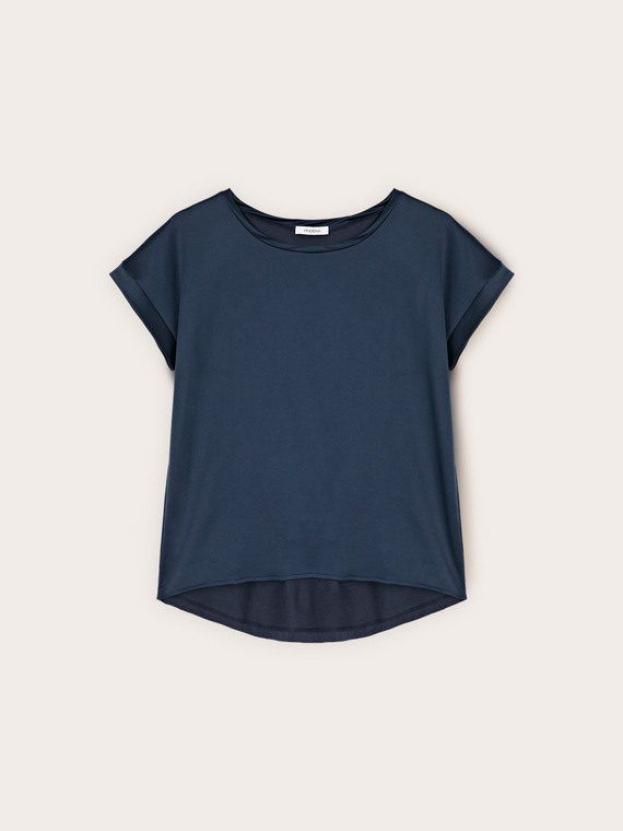 T-shirt bimaterica misto cotone