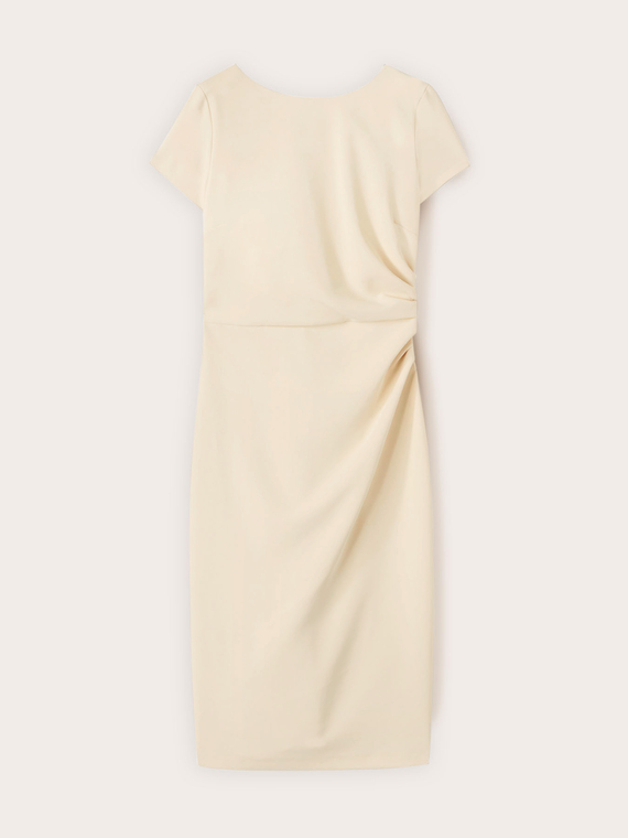 Vestito tubino in cr&ecirc;pe con drappeggio