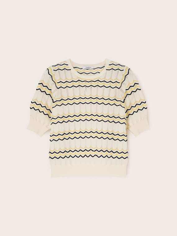 Maglia a righe chevron in misto viscosa