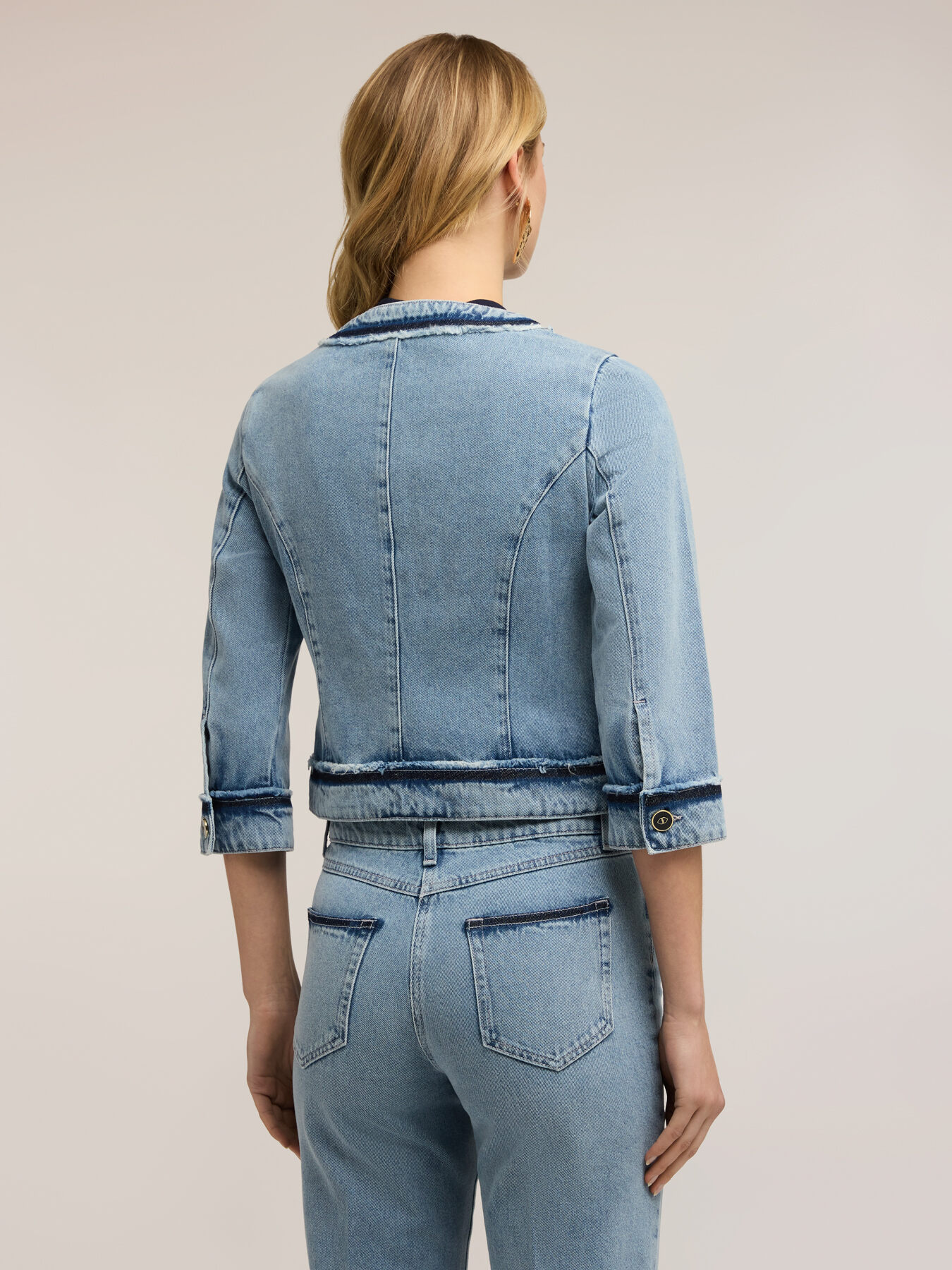Giacca in denim con catene image number 1