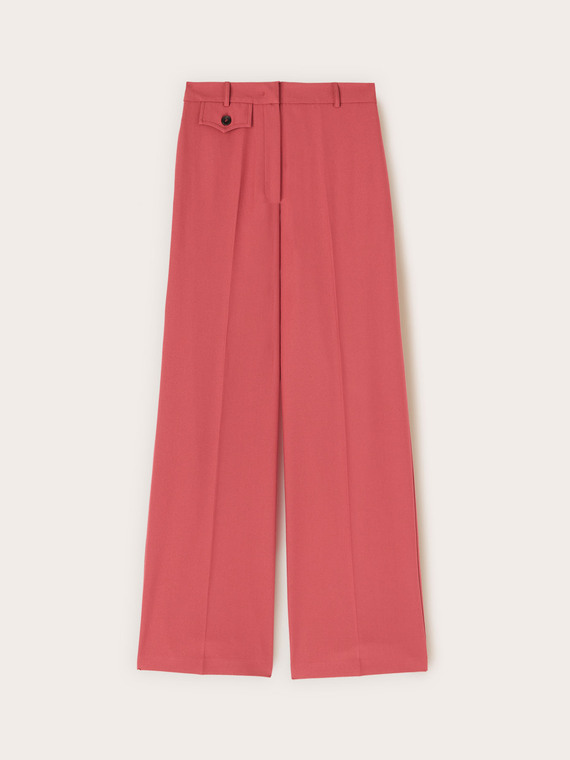Pantaloni palazzo fluidi con piega stirata