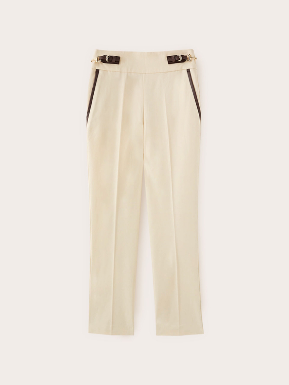 Pantaloni regular con motivo fibbie laterali