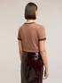 T-shirt con bordi in maglia image number 1