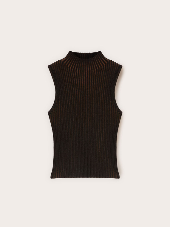 Top in maglia a coste vanis&eacute;
