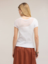 T-shirt bimaterica con inserto drappeggiato image number 1