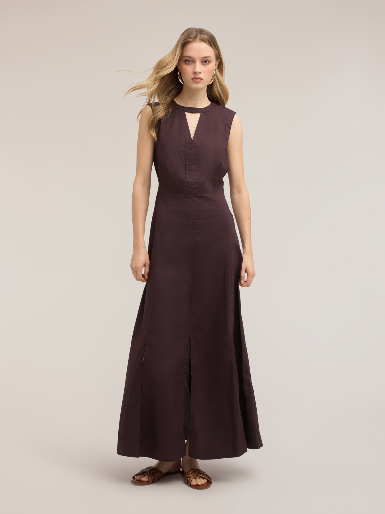 Vestito linea ad A in popeline image number 1