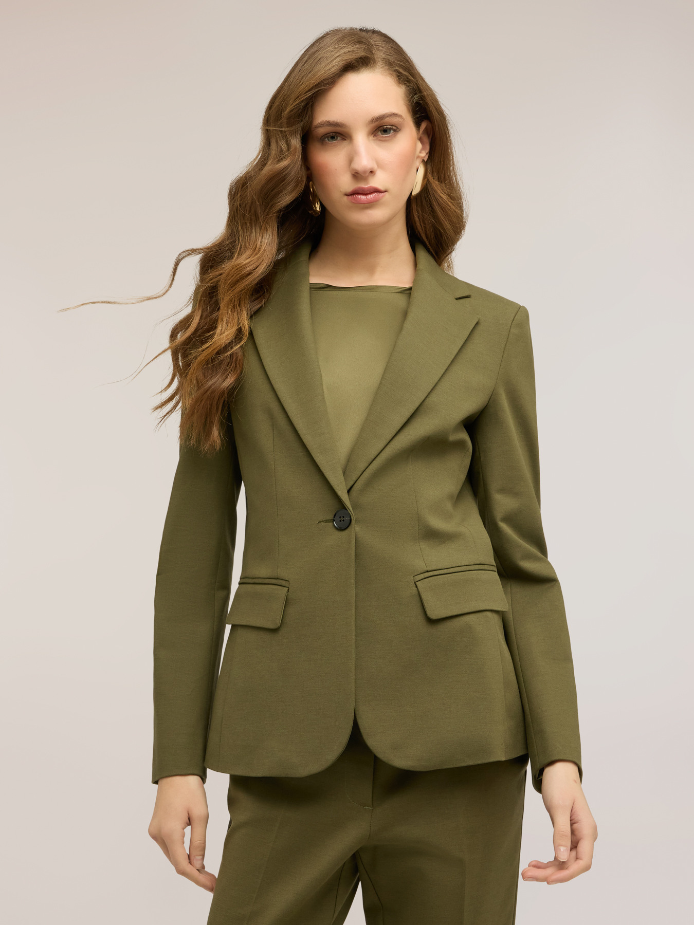 Blazer monopetto in cotone viscosa image number 2