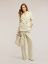 Blazer doppiopetto gessato in misto cotone image number 2