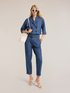 Trench doppiopetto corto in chambray image number 2