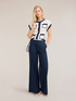 Pantaloni palazzo in twill di cotone image number 0